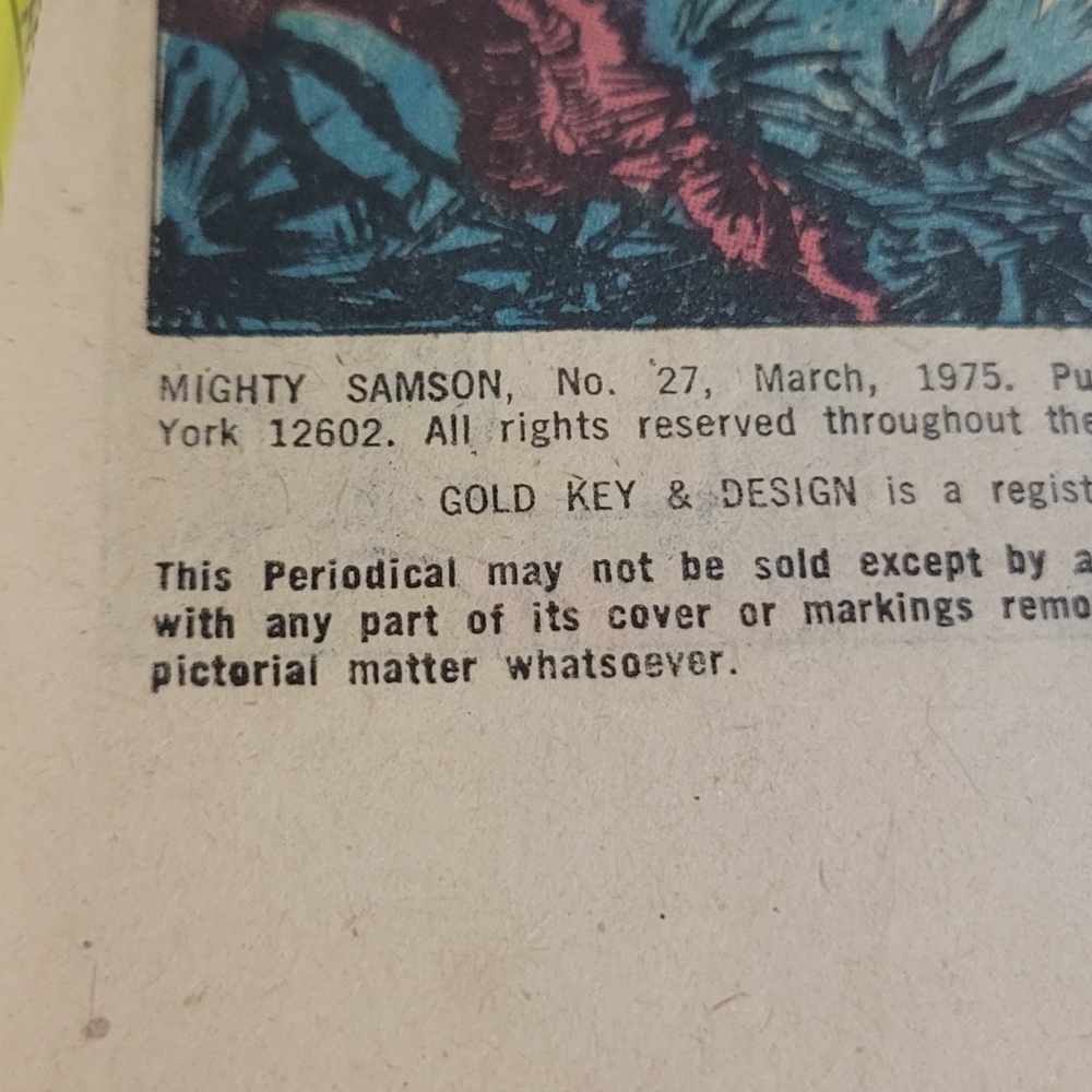 1975 ~Gold Key~Mighty Samson Comic Book - Picture 3 of 3